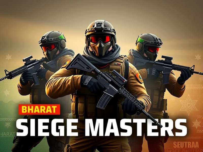 Bharat CSGO Siege Masters promotional banner showing Indian soldiers in tactical gear